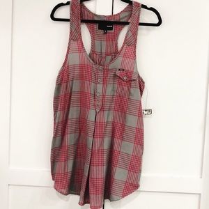 NWT Hurley pink and grey tunic tank top Small